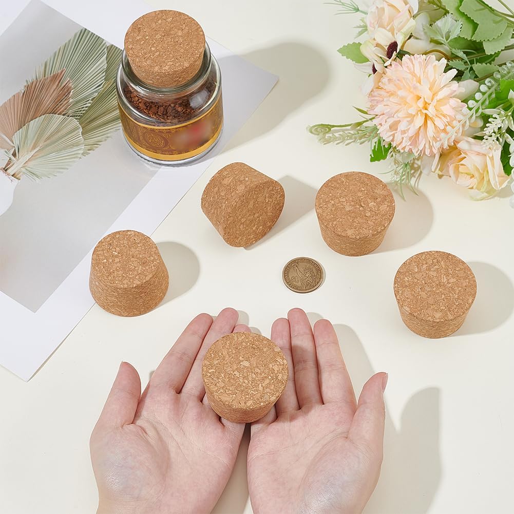 OLYCRAFT 6Pcs Large Cork Stoppers 1.7-2 Inch Cork Bottle Stoppers Tapered Corks Plugs Corks Canning Jar Lids Wood Tapered Plugs Wooden Taper Stopper for Kitchen Mason Jars Wedding Favor Canning