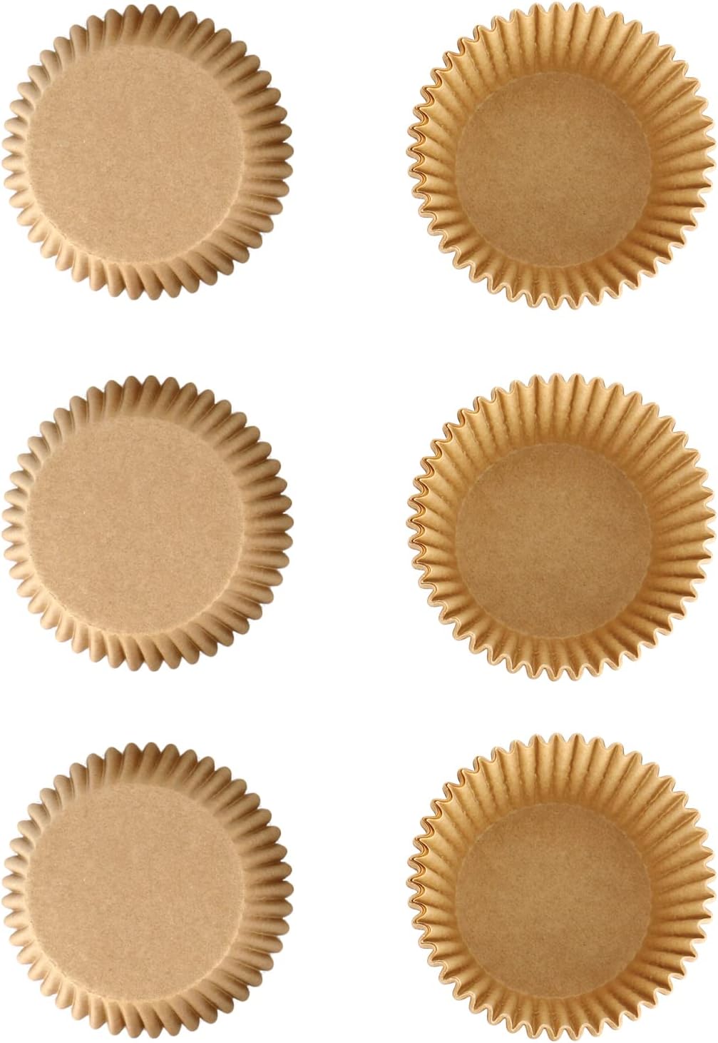 Regine Switzerland 600 Count Natural Cupcake Liners - Food-Grade Greaseproof Baking Cups | No Smell Muffin Wrappers for Events