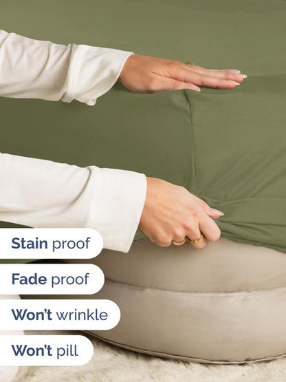 Extra Deep Queen Fitted Sheet - Hotel Luxury Single Fitted Sheet Only - Easily Fits 18 inch to 24 inch Mattress - Ultra Soft, Wrinkle & Fade Free w/Extra Deep Pocket - Breathable & Comfy - Sage Green
