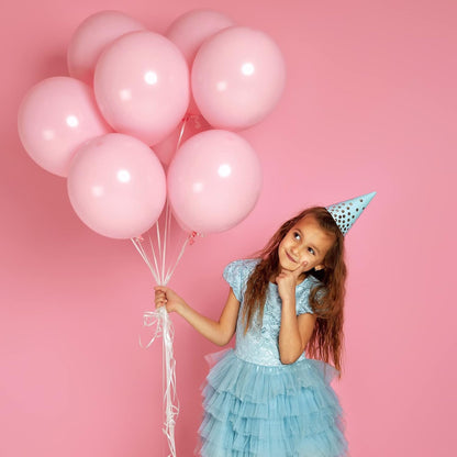 RUBFAC Pink Balloons - 129-Piece Set in Light Pastel Pink | Various Sizes for Party Decorations