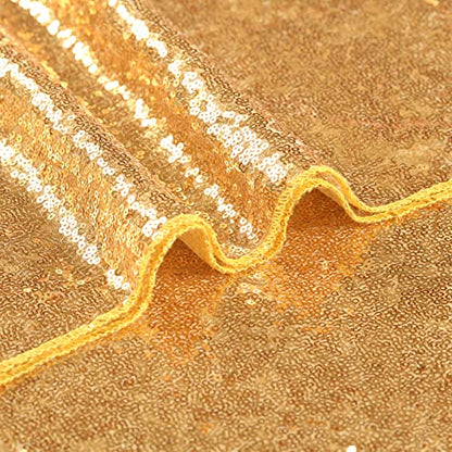 Gold Sequin Table Runner 4 Pack - 12x72 Inch Glitter Wedding Party Decor