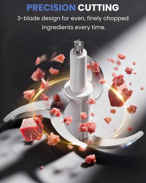 LINKChef Food Processor - 10 Cup Electric Meat Grinder | 600W Stainless Steel Mini Chopper for Home Use