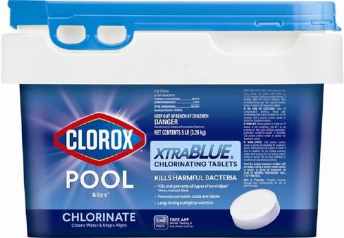 Clorox Pool&Spa XTRABLUE Chlorinating Tablets - Kills Bacteria & Stops Algae | 5 LB Individually Wrapped