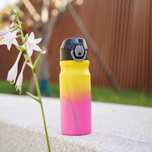 BJPKPK Stainless Steel Insulated Water Bottle - 18oz Reusable Thermal Flask with Straw Lid | Rainbow Finish