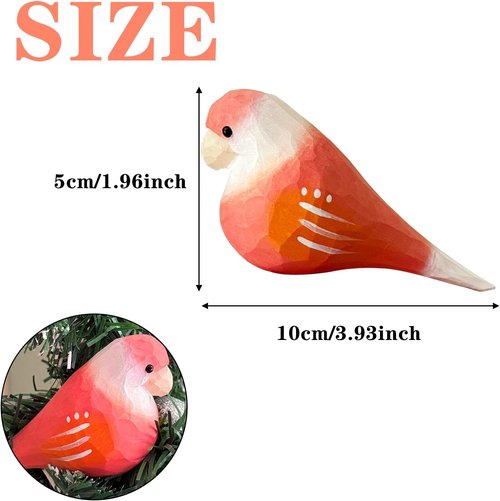 LWINGFLYER Hand-Carved Wooden Bird Figurines - Vibrant Miniature Statues for Home Decor | 3PCS Parrot Set