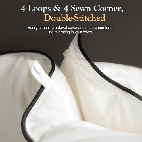Down Fibers Comforter King Size -Ultra Soft Comforter High Fill Power Comforters,Hotel Collection Fully Duvet Insert with Corner Tabs,Expert-Crafted Even Loft(White,106x90)