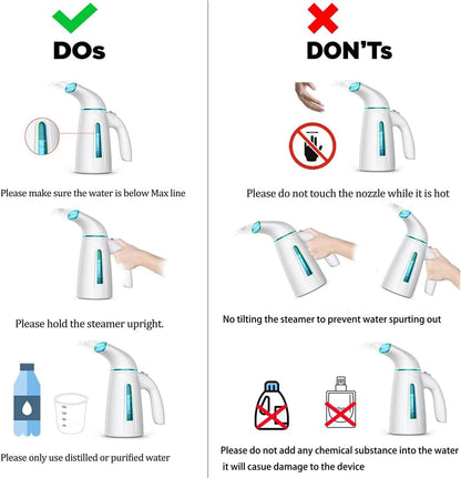 OGHom Portable Handheld Clothes Steamer - 240ml Capacity, 700W Fast Heat Up | Travel-Friendly Turquoise