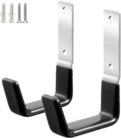 GeeWatom Heavy Duty Steel Garage Hooks - Anti-Slip Tool Organizer | Wall Mount Hanger (Small - 2PC)