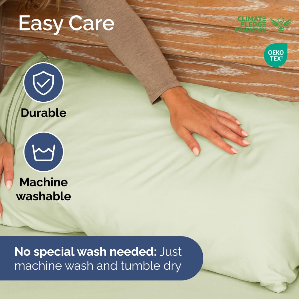 Short Queen Size 4 Piece Sheet Set - RV Short Queen, Soft, Breathable & Cooling Bed Sheets Set with Deep Pockets - Hotel Luxury Bedding for Women, Men, Kids, Teens, Boys and Girls - Light Sage Green