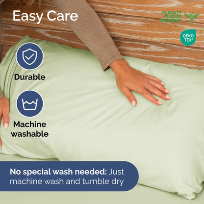 Short Queen Size 4 Piece Sheet Set - RV Short Queen, Soft, Breathable & Cooling Bed Sheets Set with Deep Pockets - Hotel Luxury Bedding for Women, Men, Kids, Teens, Boys and Girls - Light Sage Green