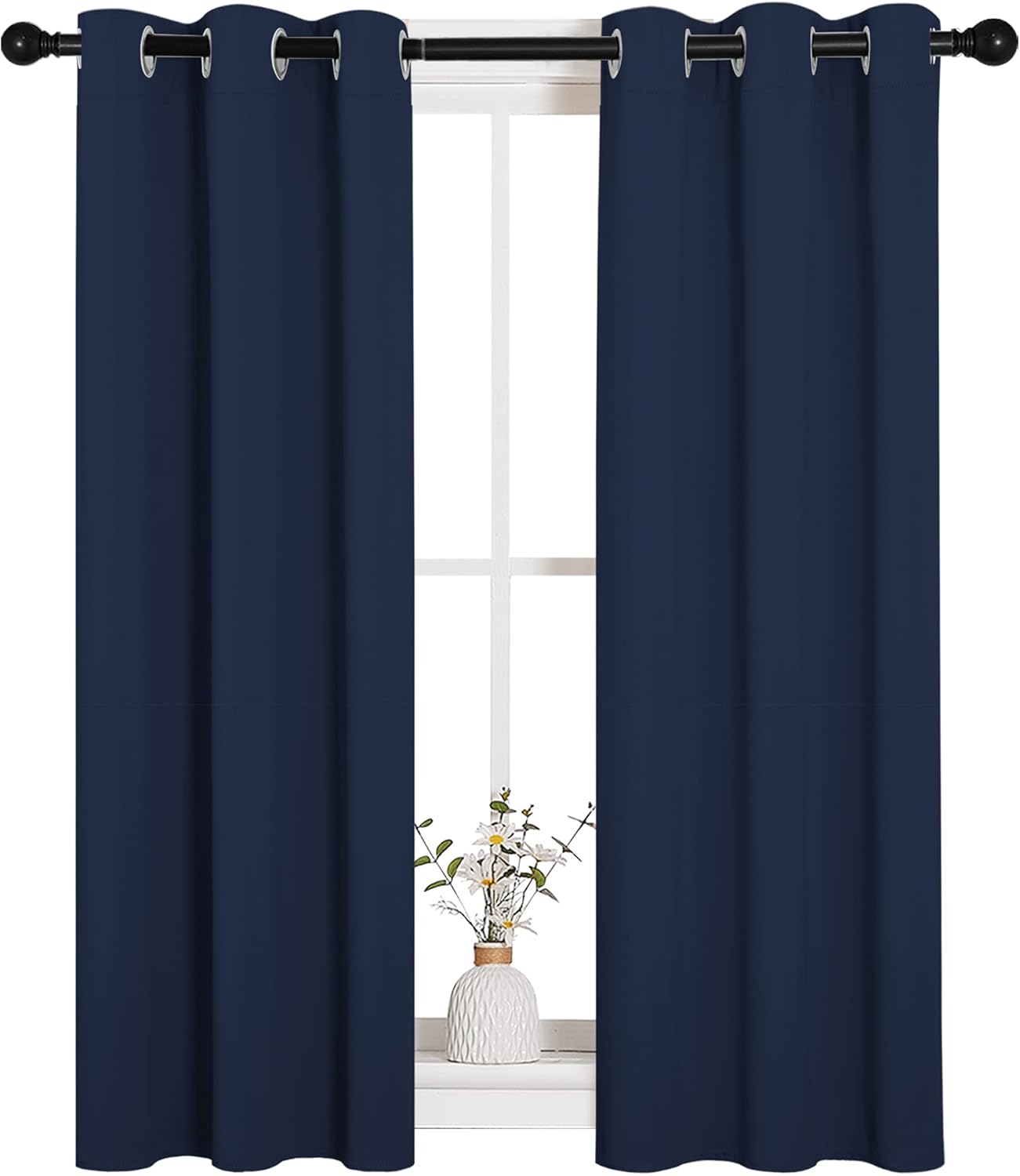 NICETOWN Blackout Curtains - Navy Thermal Insulated Draperies for Kids' Room | 29 x 40 Inch, 1 Pair