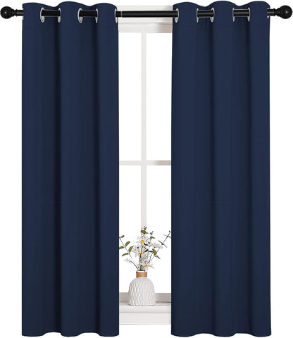 NICETOWN Blackout Curtains - Navy Thermal Insulated Draperies for Kids' Room | 29 x 40 Inch, 1 Pair