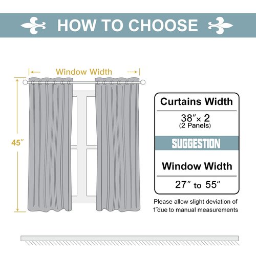 ChrisDowa Grommet Room Darkening Curtains for Bedroom and Living Room - 2 Panels Set Thermal Insulated Blackout Curtains (Teal, 38W x 45L)