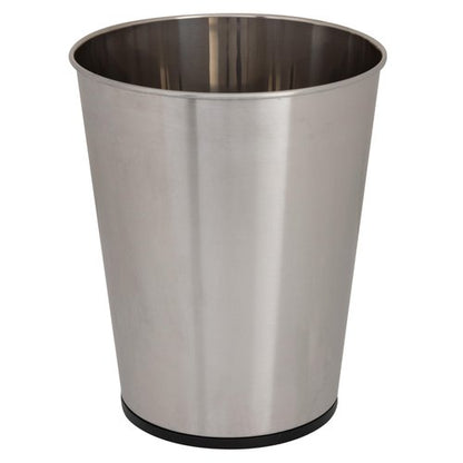 Bath Bliss 5 Liter Small Wastebasket | 2 Pack | Round Open Top | Trash Can | Bathroom | Bedroom | Kitchen | Office | Dorm | Disposal Waste Bin | Garbage | Stainless Steel