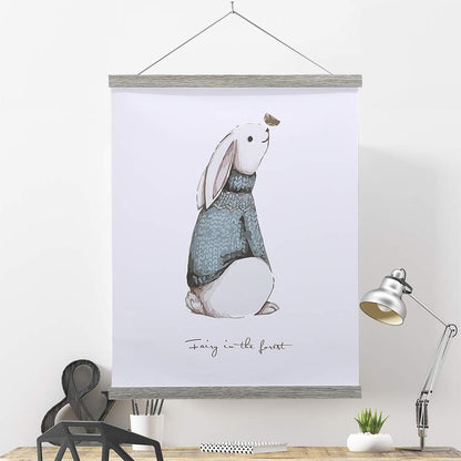 Benjia Magnetic Poster Hanger - 40" Wooden Frame for Canvas & Artwork | Grey Color, Easy Wall Display
