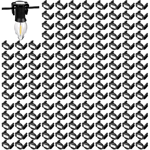 200 Pieces Magnetic Christmas Light Clips for C9 Bulbs - Black Square