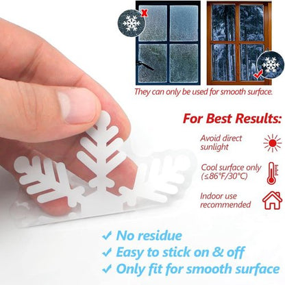 LUDILO Christmas Window Clings - 135 Pcs Snowflake Static Decals for Holiday Decorations