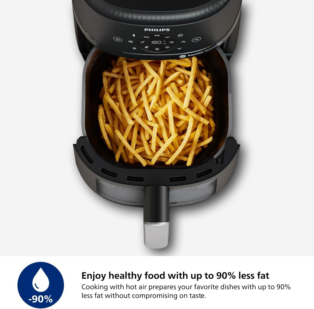 Philips Air Fryer - 13-in-1 Multi-Cooker with 6.6 Quarts Capacity & Cooking Window, Black