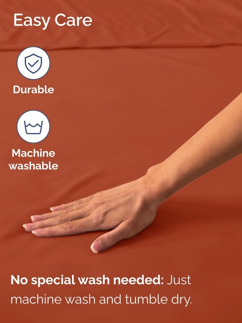 Extra Deep Twin XL Fitted Sheet - Hotel Luxury Single Fitted Sheet Only - Easily Fits 18 inch to 24 inch Mattress - Ultra Soft, Wrinkle Free with Extra Deep Pockets - Breathable & Comfy - Terracotta
