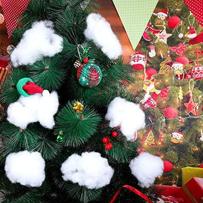 Shappy Christmas Fake Snow Decoration - 14.11 Ounce Soft White Cloud Fiber for Indoor Winter Decor