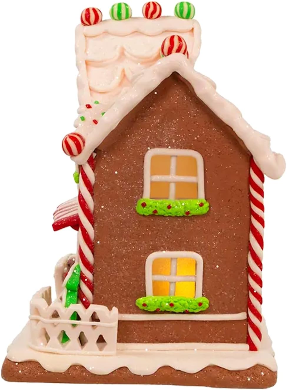 The Bridge Collection Light Up Gingerbread House - Festive Christmas Decor | 9-Inch Gingerbread Village Figurine
