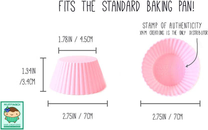 XNM Creations Silicone Cupcake & Muffin Liner Molds - Premium Grade Baking Cups, Pastel, Pack of 24