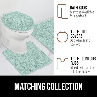 GORILLA GRIP Bath Rug Mat 70x24, Soft Absorbent Chenille, Quick Dry Microfiber Mats, Rubber Backing Washable Shower Floor Rugs, Bathmat Runner, US Designed Bathroom Home Decor Accessories Seablue