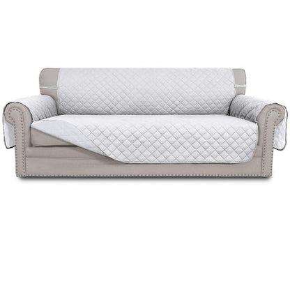Easy-Going Reversible Couch Cover for 3 Cushion Couch Sofa Cover for Dogs Water Resistant Furniture Protector Cover with Foam Sticks Elastic Straps for Pet Cat (Sofa, White/White)