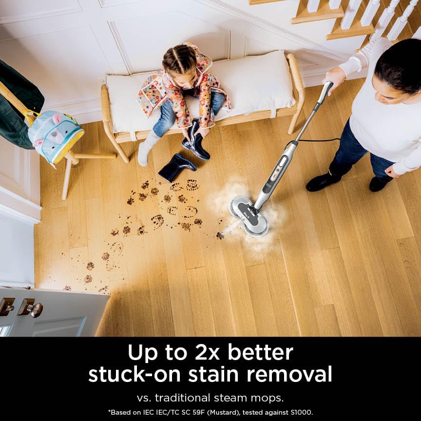 Shark Steam & Scrub Hard Floor Steam Mop - All-in-One with Steam Blaster Technology & LED Headlights | S8201, Rotator White