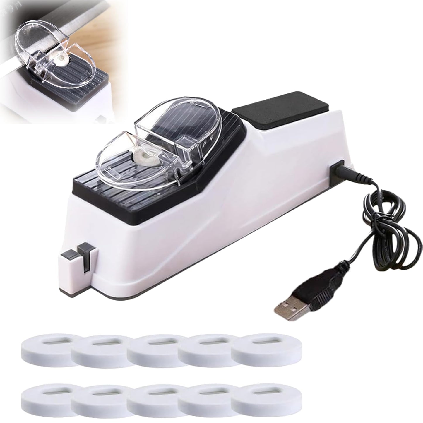 Surudoisharp Pro Electric Knife Sharpener, 2025 NEW Surudoish Sharp Pro, Surudo Sharp Pro, Surudoisharp Pro Electric Knife Shaper, 5 Seconds for Quick Sharpening & Polishing With Protective (1pcs)