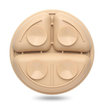 Eascrozn Toddler Plates 3 Pack, Divided Suction Plates for Baby, 100% Food Grade Silicone Baby Plates, Non-Slip, Baby Led Weaning Supplies, Microwave & Dishwasher Safe