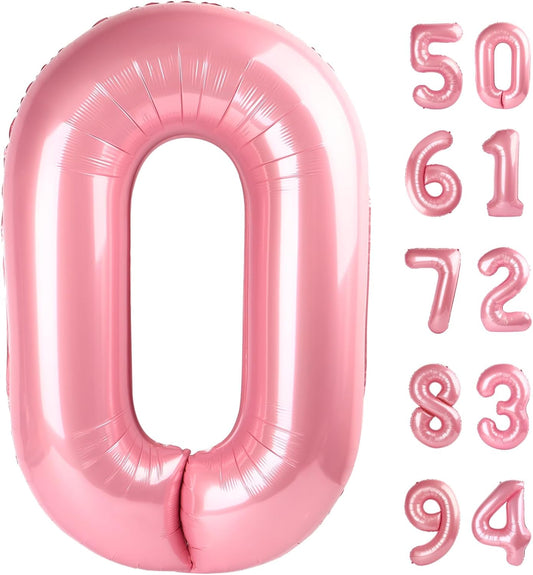 Pearlescent Pink Number Balloon - 40 Inch 0 Balloon for Birthday Decorations | Perfect Party Supplies for Women