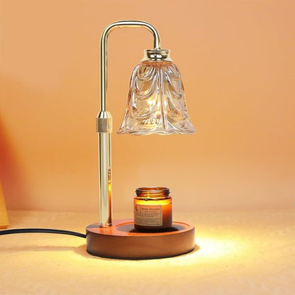 Droyek Candle Warmer Lamp - Adjustable Height & Dimmable Electric Wax Warmer with Timer | 2 Bulbs Included