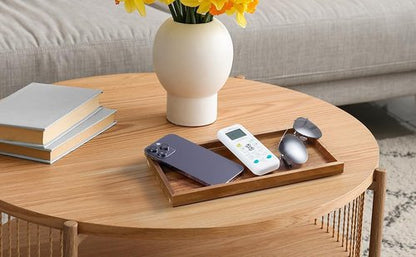 ALELION 11.7" Acacia Wood Bathroom Vanity Tray - Decorative Counter Organizer for Makeup, Perfume & Jewelry