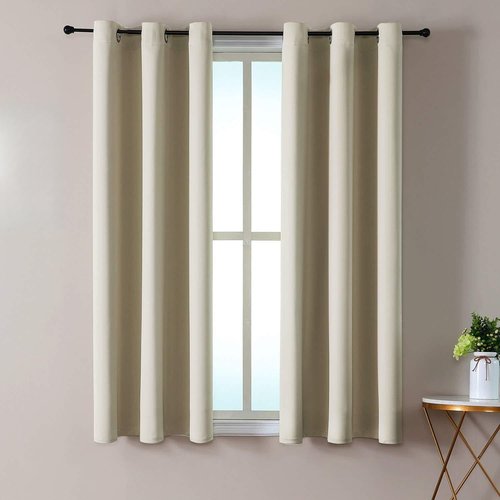 ChrisDowa Blackout Curtains - Thermal Insulated Grommet Room Darkening Panels, 42 x 48 Inch, Beige