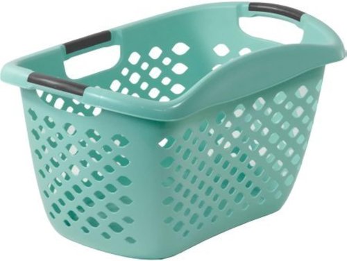 Home Logic Large-Capacity 1.8-Bu Hip Grip Laundry Basket - Stylish Teal Splash Design