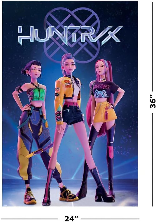 Huntrix K-Pop Demon Hunters Poster Set - 2 Unframed Movie Posters (24" x 36" Each)