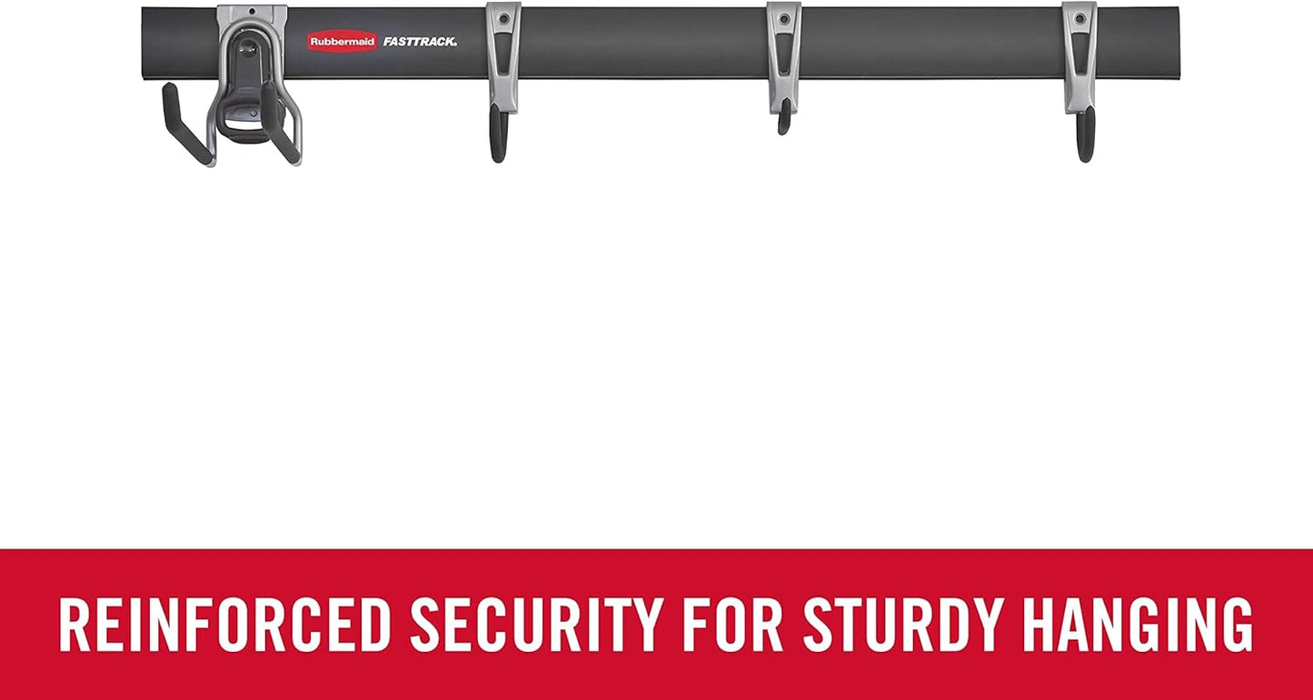 Rubbermaid FastTrack Utility Hooks - Heavy-Duty 5-Piece Tool Organizer Kit for Garage & Shed