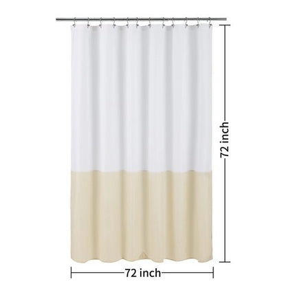 ALYVIA SPRING Waterproof Fabric Shower Curtain Liner - Soft & Light-Weight Cloth Shower Liner, 3 Bottom Magnets, Hotel Quality & Machine Washable - Standard Size 72x72, White and Cream