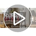 Christmas Tablecloth 70 x 70 Inch Round Pine & Ball Design - Red