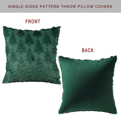 All Smiles Dark Green Christmas Tree Pillow Covers 20x20 Set of 2 - 20" Cushion Covers