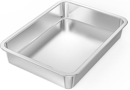Onlyfire Stainless Steel Baking Pan - Versatile Rectangular Cookie Sheet for Baking & Grilling | 15.5” x 11.6” x 2.7”