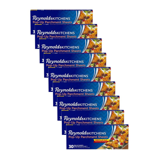 Reynolds Kitchens Pop-Up Parchment Paper Sheets, 10.7x13.6 Inch, 30 Sheets (Pack of 9)