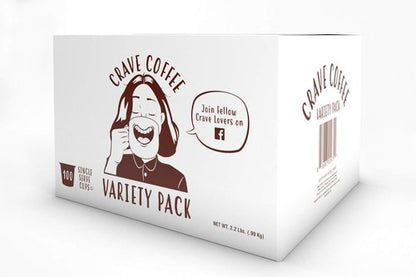 Crave Beverages Flavored Coffee Pods Sampler - Assorted Variety Pack for 2.0 K-Cup Brewers | 100 Count