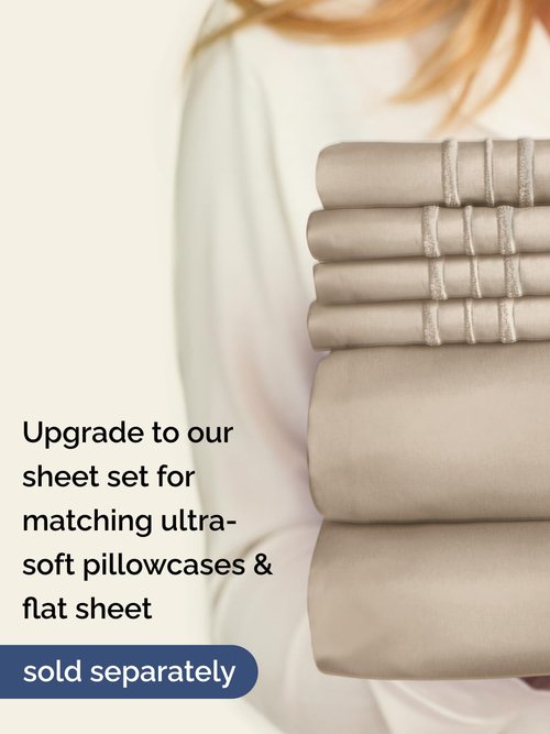 Extra Deep King Fitted Sheet - Hotel Luxury Single Fitted Sheet Only - Easily Fits 18 inch to 24 inch Mattress - Ultra Soft, Wrinkle Free w/Extra Deep Pockets - Easy-Care, Breathable & Comfy - Cream