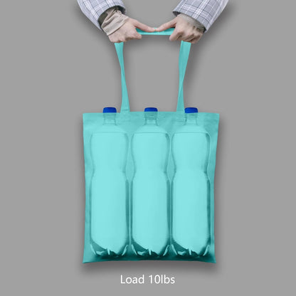 TOPDesign 16"x15" Aqua Blue Cotton Tote Bags - 6-Pack Lightweight Reusable Grocery Bags for DIY & Promotions