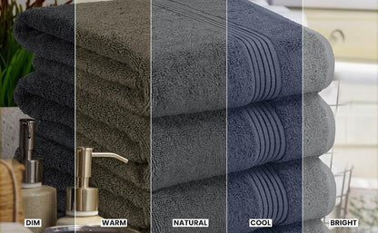Utopia Towels 4 Pack Bath Towels Set, 27 by 54 Inches, 100% Ring Spun Cotton, Quick Dry, Highly Absorbent, Soft Feel Towels, Perfect for Daily Use, Grey