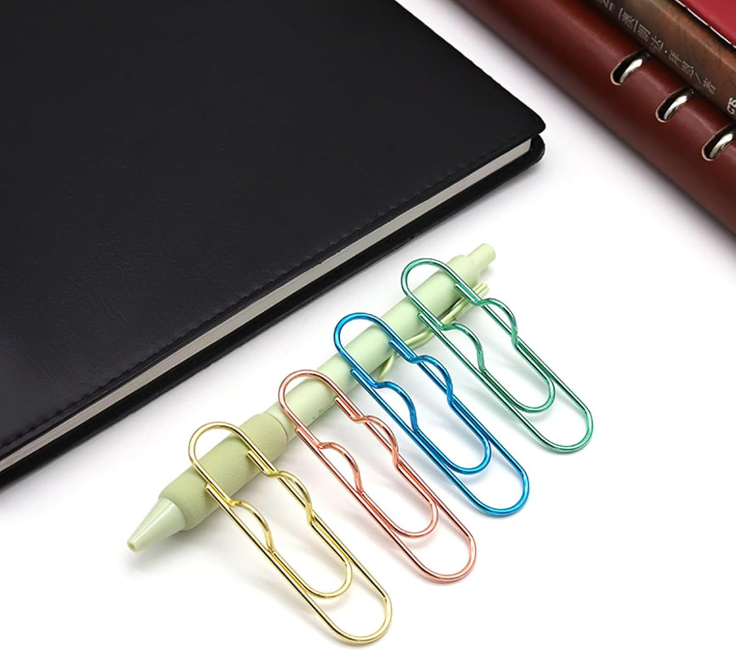 12-Pack Pen Holder Clips by [Brand Name] - Versatile Loop Holders for Notebooks & Journals | 3 Gold, 3 Rose Gold, 3 Blue, 3 Green