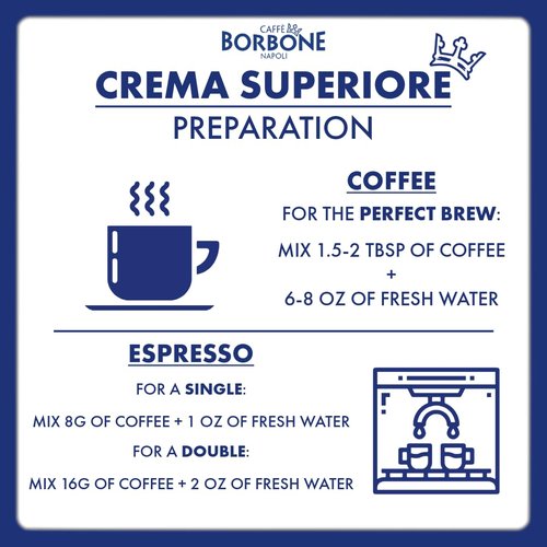 Caffè Borbone Whole Bean Coffee, Medium Roast Arabica and Robusta Blend, Crema Superiore, Rich and Smooth Italian Coffee, 2.2 lb Bag