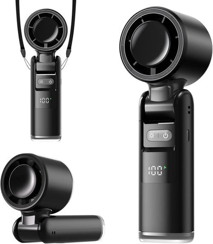 Lerat Portable Handheld Turbo Fan - 5 High-Speed Wind Settings | 12H Battery Life & LED Display